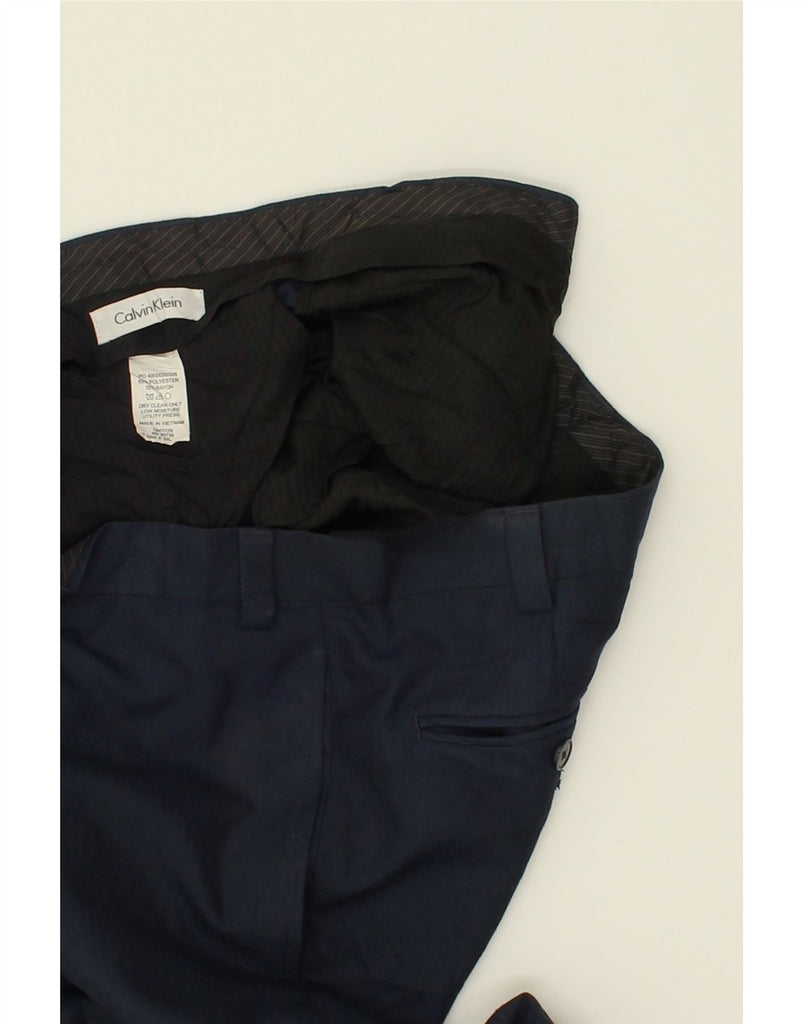 CALVIN KLEIN Mens Tapered Chino Trousers W40 L32 Navy Blue Polyester | Vintage Calvin Klein | Thrift | Second-Hand Calvin Klein | Used Clothing | Messina Hembry 