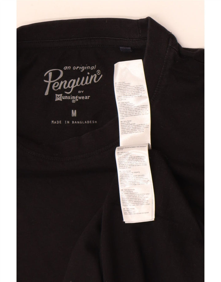 Penguin Mens T-Shirt Top Medium Black Cotton