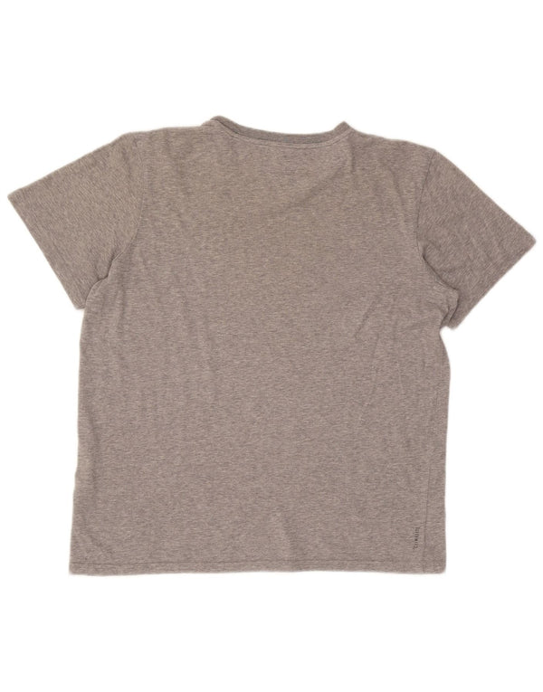 Adidas Mens T-Shirt Top Large Grey Flecked Cotton