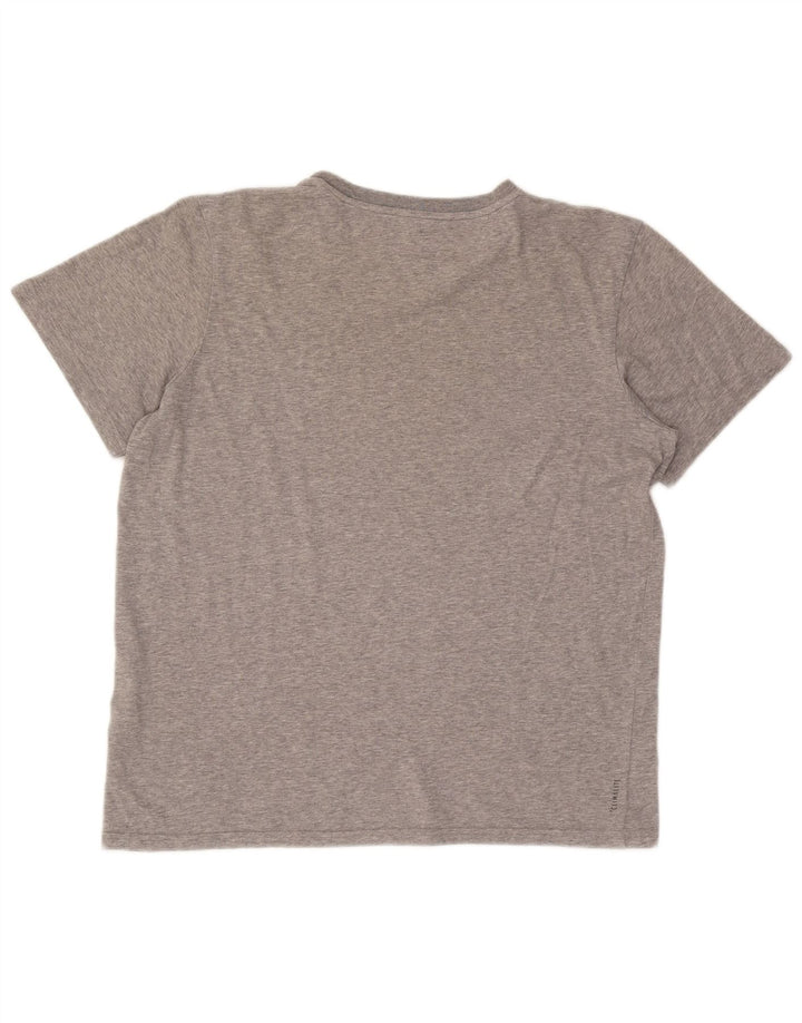Adidas Mens T-Shirt Top Large Grey Flecked Cotton