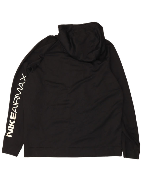 Nike Mens Graphic Zip Hoodie Sweater XL Black Cotton