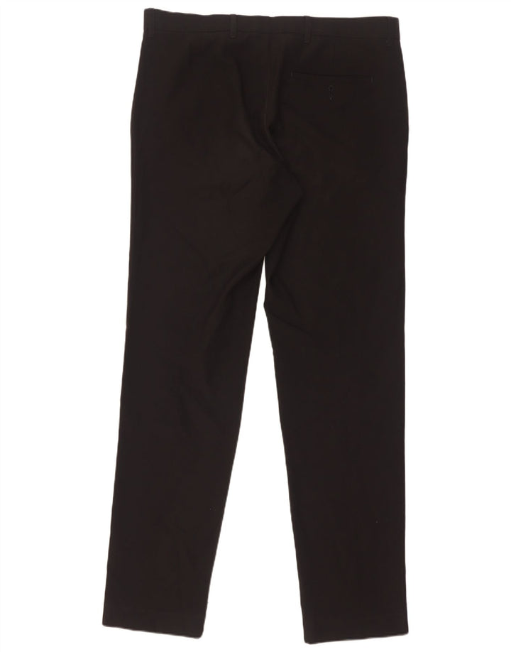 Marks & Spencer Mens Slim Chino Trousers W34 L33 Black Polyester