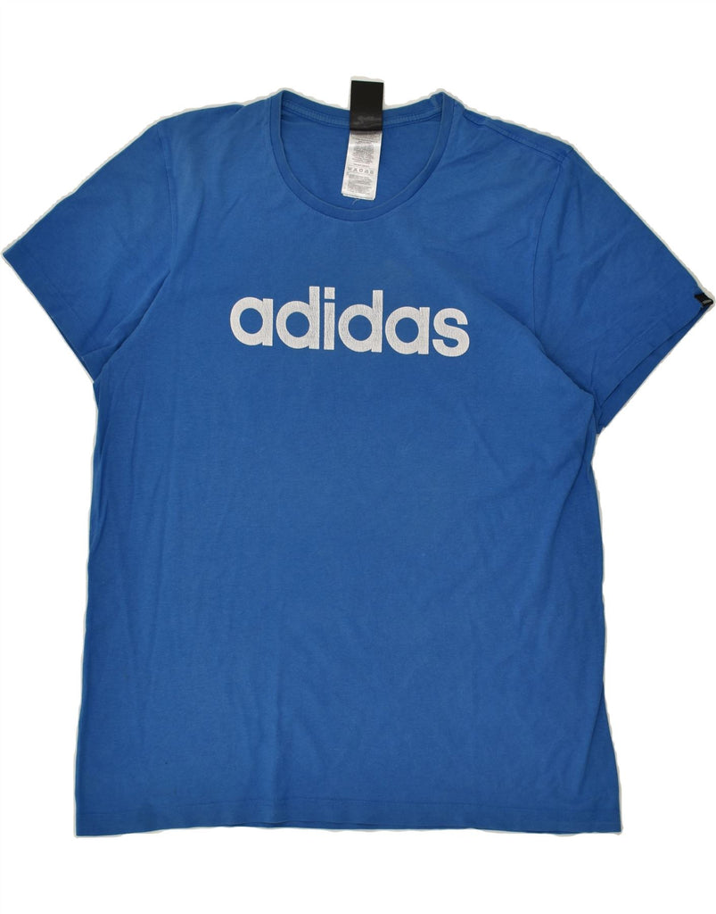 ADIDAS Mens Graphic T-Shirt Top Large Blue Cotton Vintage Adidas and Second-Hand Adidas from Messina Hembry 