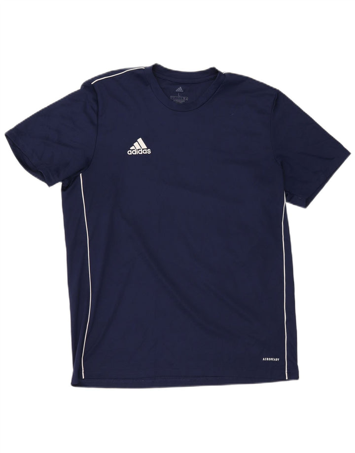 Adidas Mens Aeroready T-Shirt Top Large Navy Blue Polyester