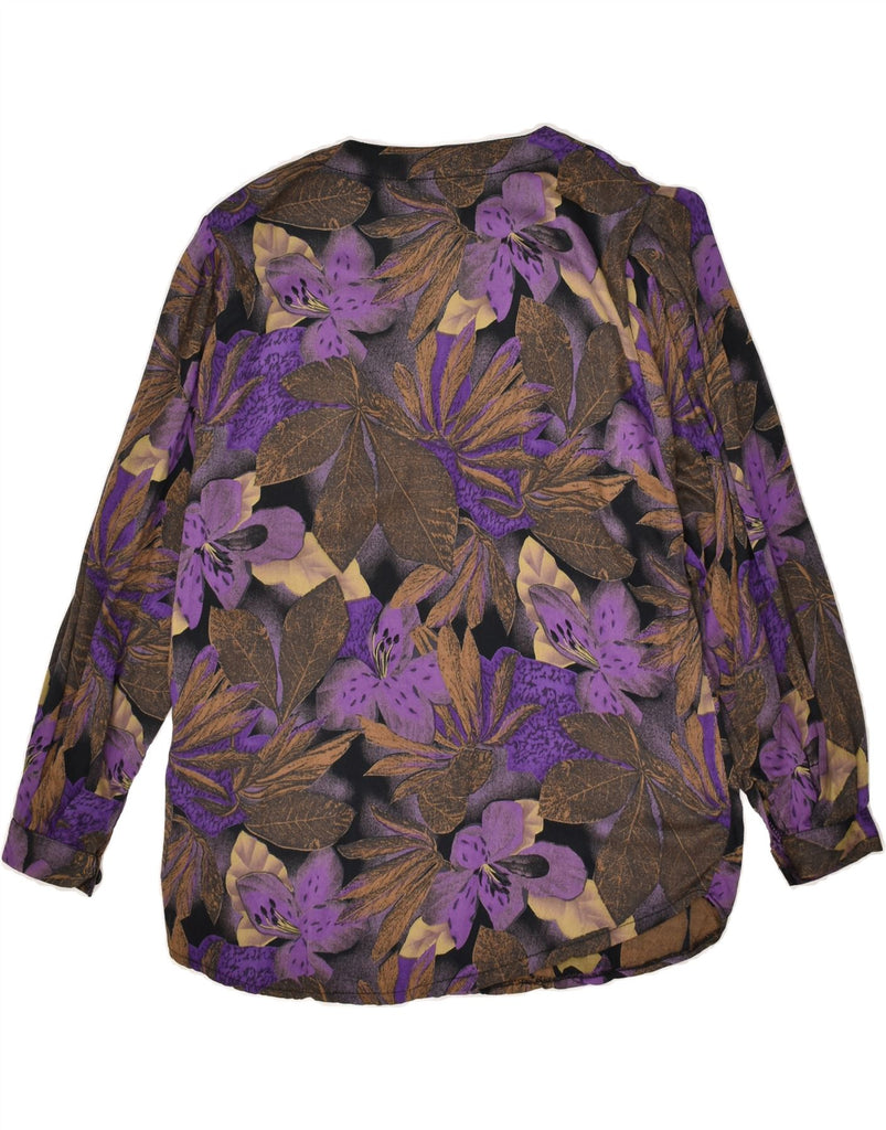 VINTAGE Womens Shirt UK 16 Large Purple Floral | Vintage Vintage | Thrift | Second-Hand Vintage | Used Clothing | Messina Hembry 