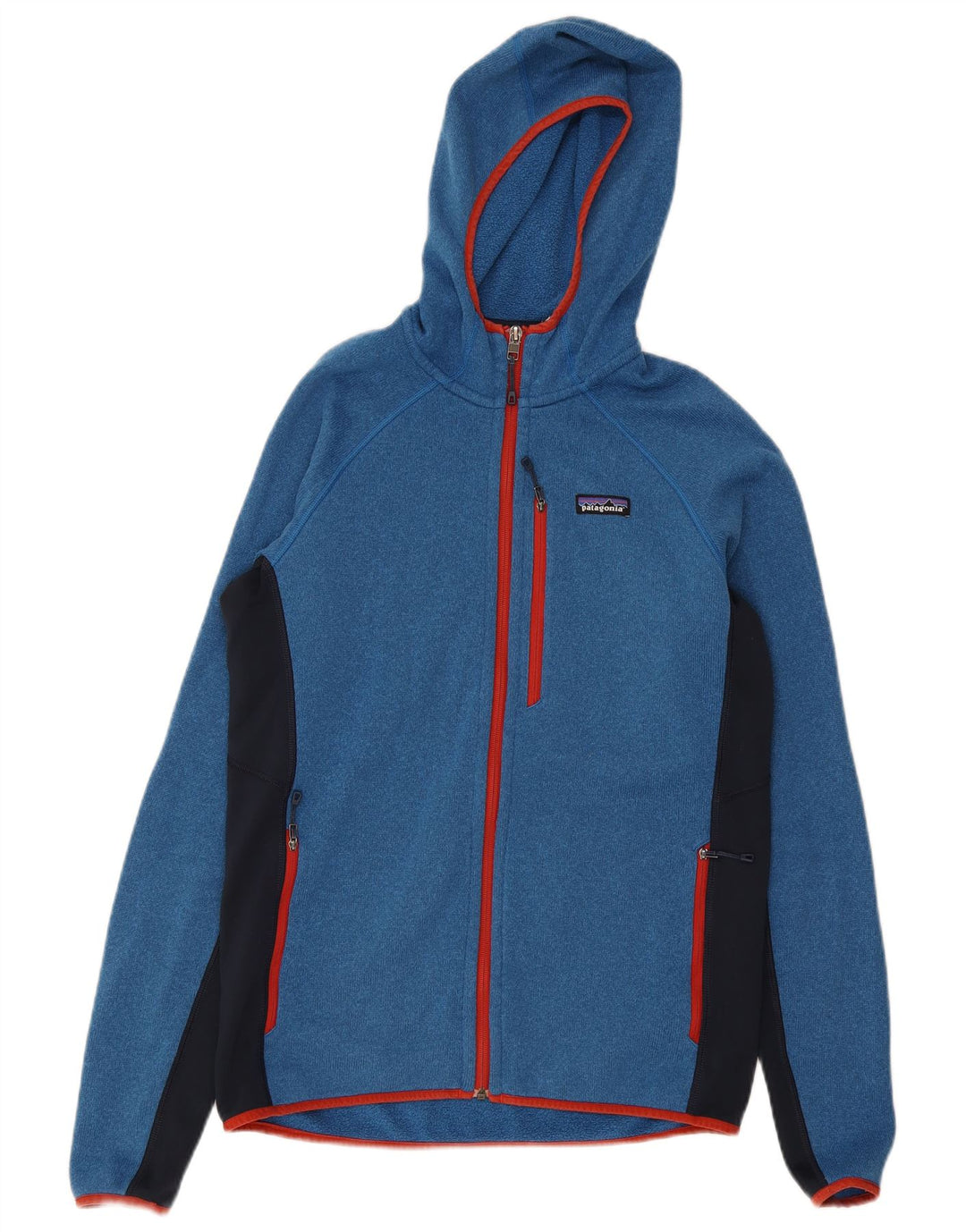 Patagonia Mens Zip Hoodie Sweater Medium Blue Colourblock Polyester