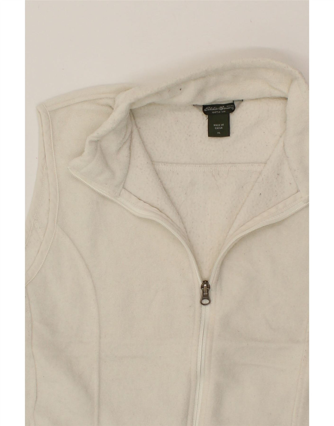 EDDIE BAUER Womens Fleece Gilet UK 18 XL White Polyester Vintage Eddie Bauer and Second-Hand Eddie Bauer from Messina Hembry 