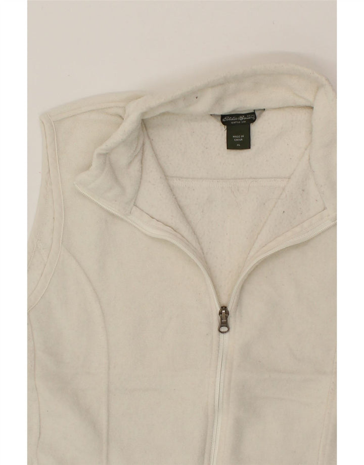 EDDIE BAUER Womens Fleece Gilet UK 18 XL White Polyester Vintage Eddie Bauer and Second-Hand Eddie Bauer from Messina Hembry 