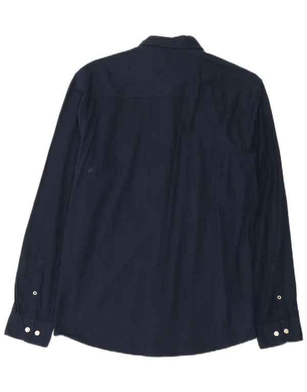Jack & Jones Mens Shirt Medium Navy Blue Cotton