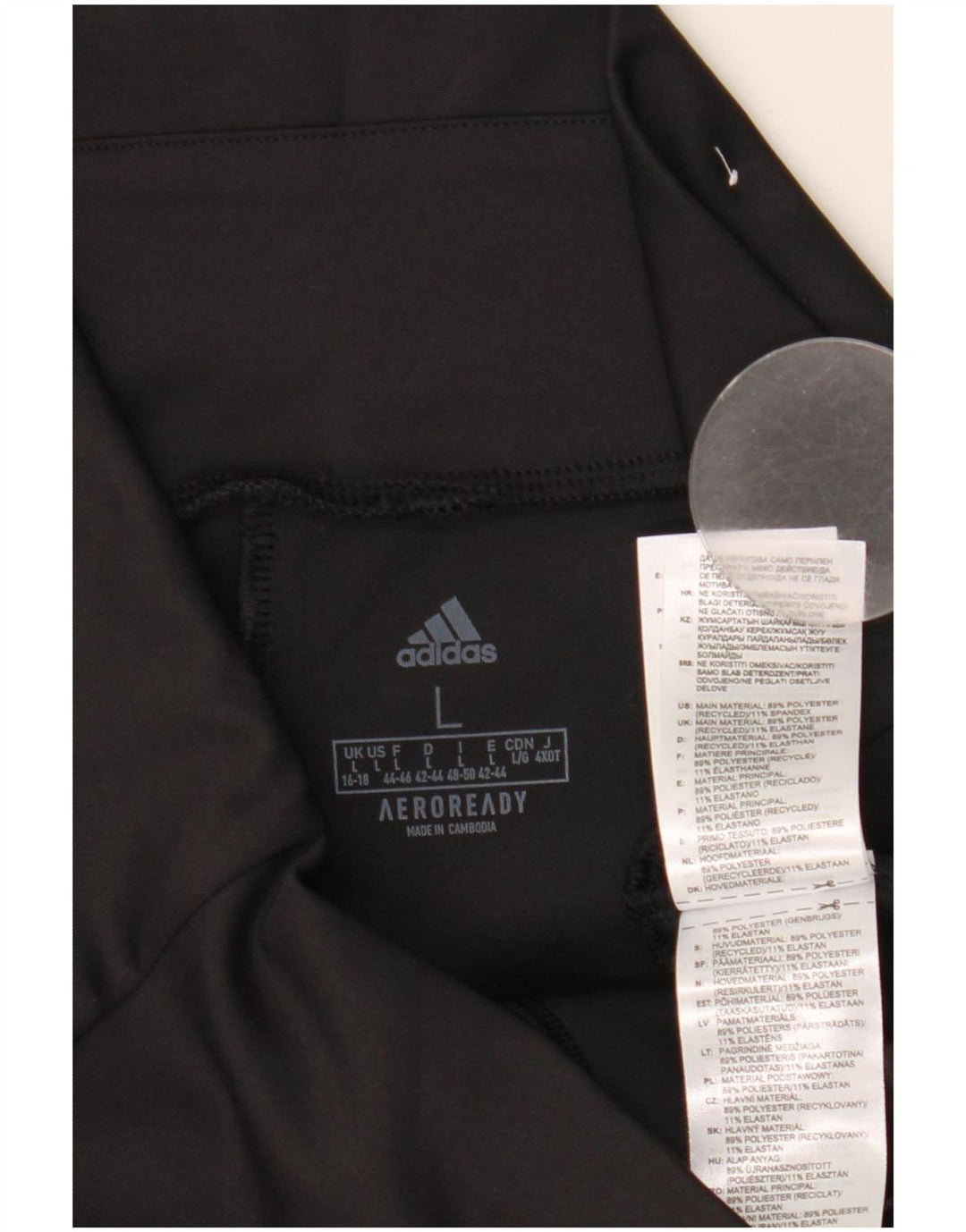 Adidas Womens Aeroready Leggings UK 16/18 Large Black Polyester