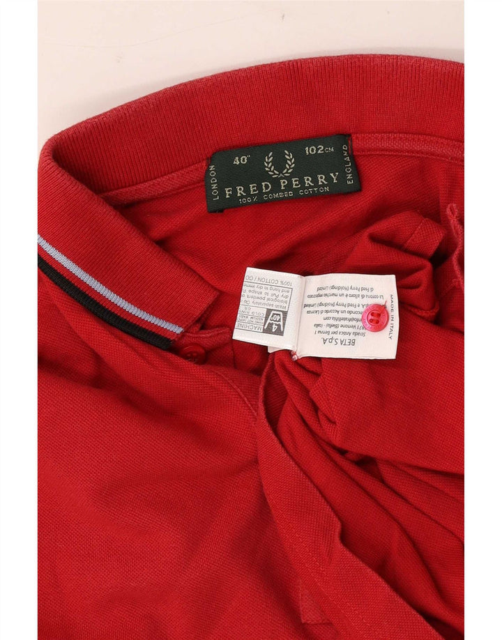 Fred Perry Mens Polo Shirt Medium Red Cotton