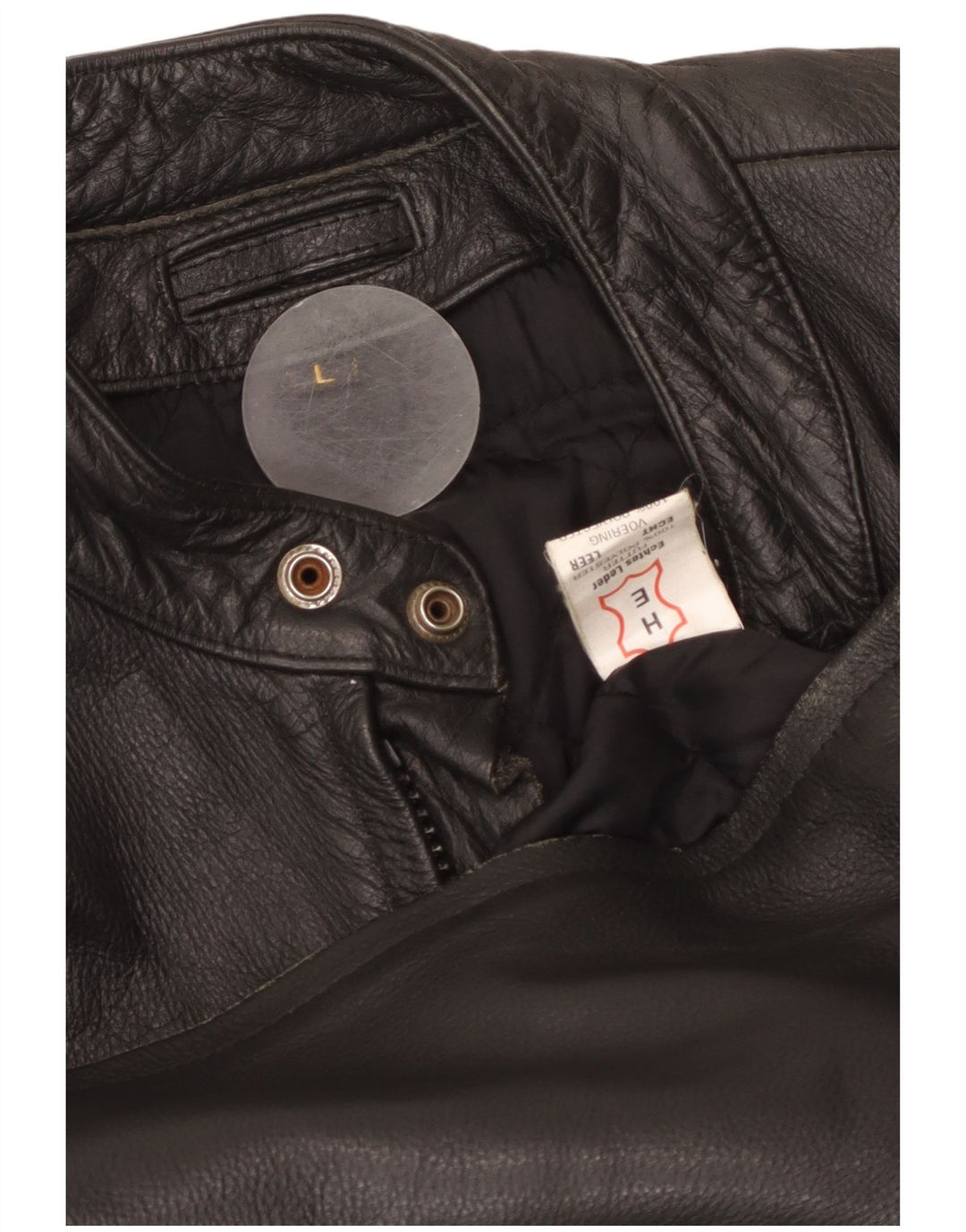 VINTAGE Mens Leather Racer Jacket UK 40 Large Black Leather