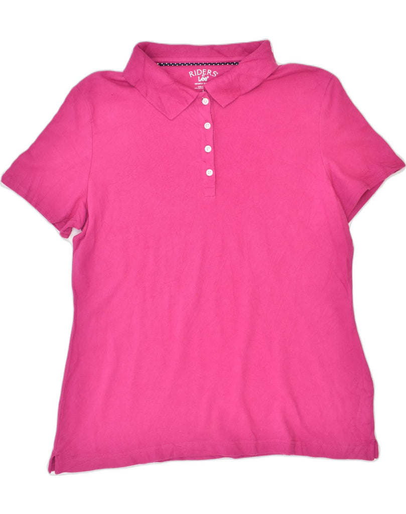 LEE Womens Polo Shirt UK 16 Large Pink Cotton Classic | Vintage | Thrift | Second-Hand | Used Clothing | Messina Hembry 