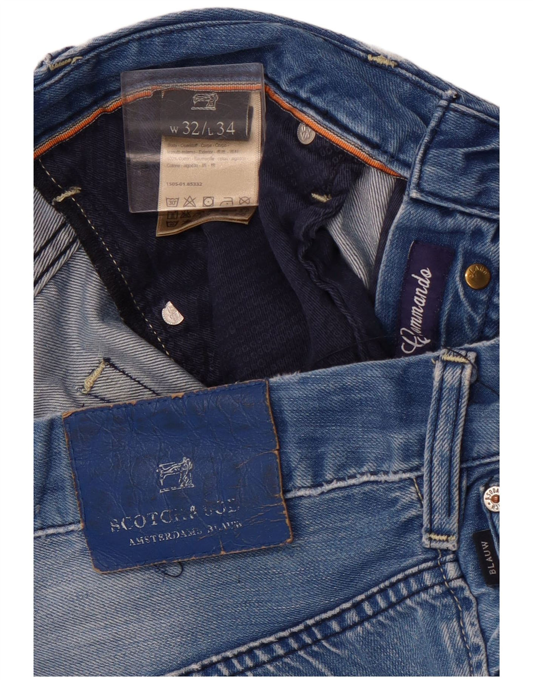 SCOTCH & SODA Mens Slim Jeans W32 L34 Blue Cotton