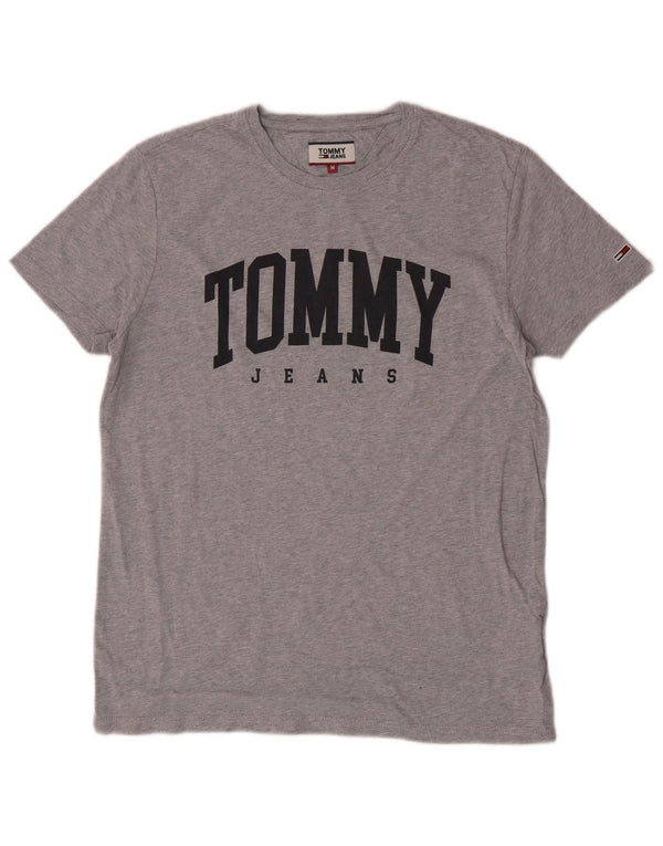 Tommy Hilfiger Mens Graphic T-Shirt Top Medium Grey Flecked Cotton