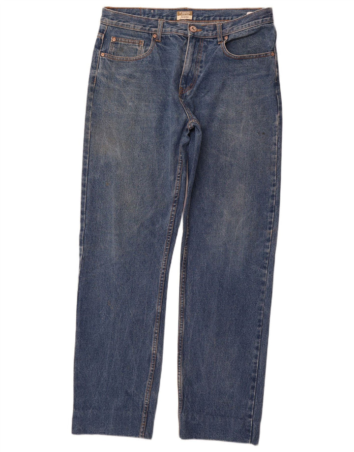 BRUGI Mens Straight Jeans W34 L32 Blue Cotton