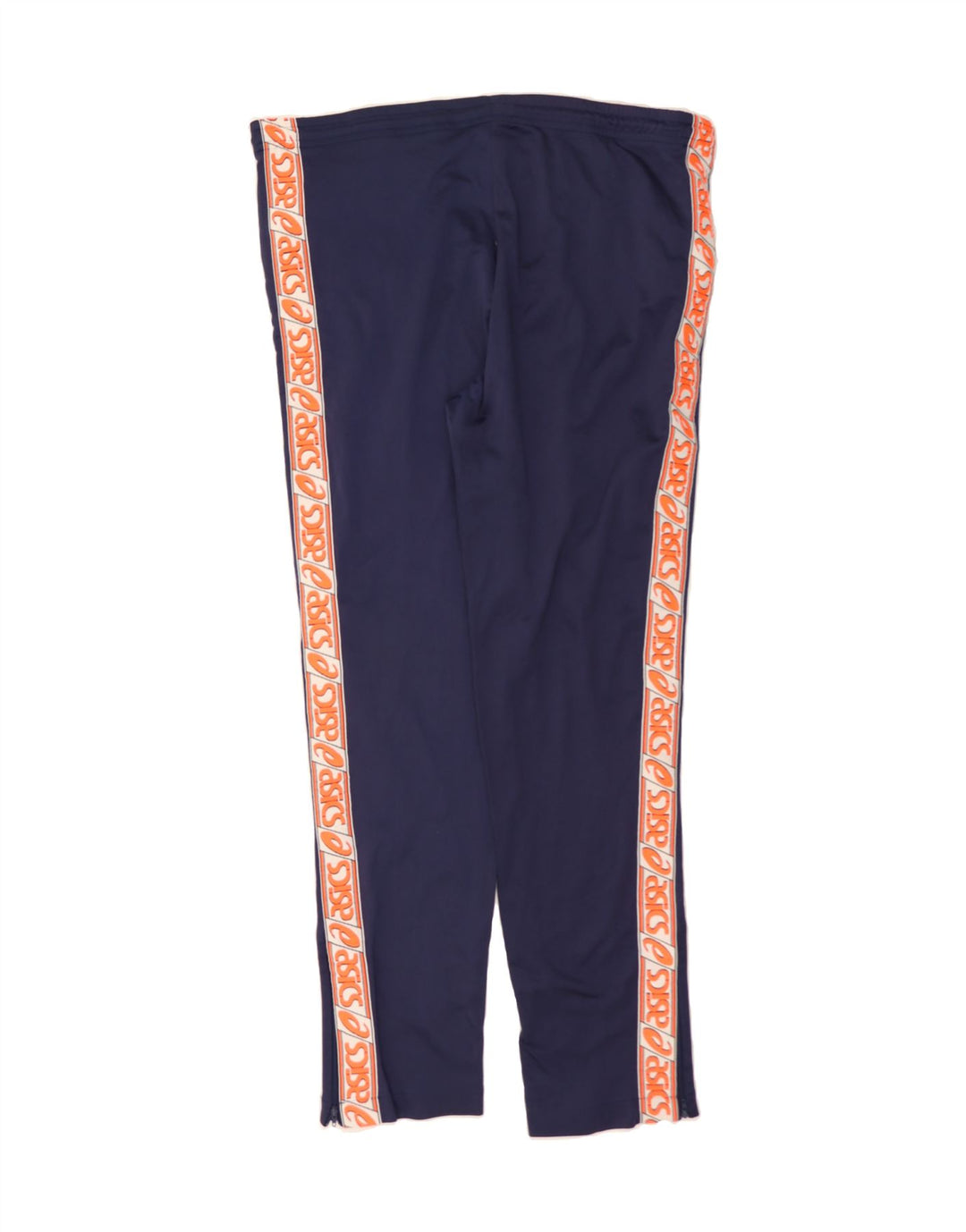 ASICS Mens Graphic Tracksuit Trousers Large Navy Blue Colourblock Vintage Asics and Second-Hand Asics from Messina Hembry 