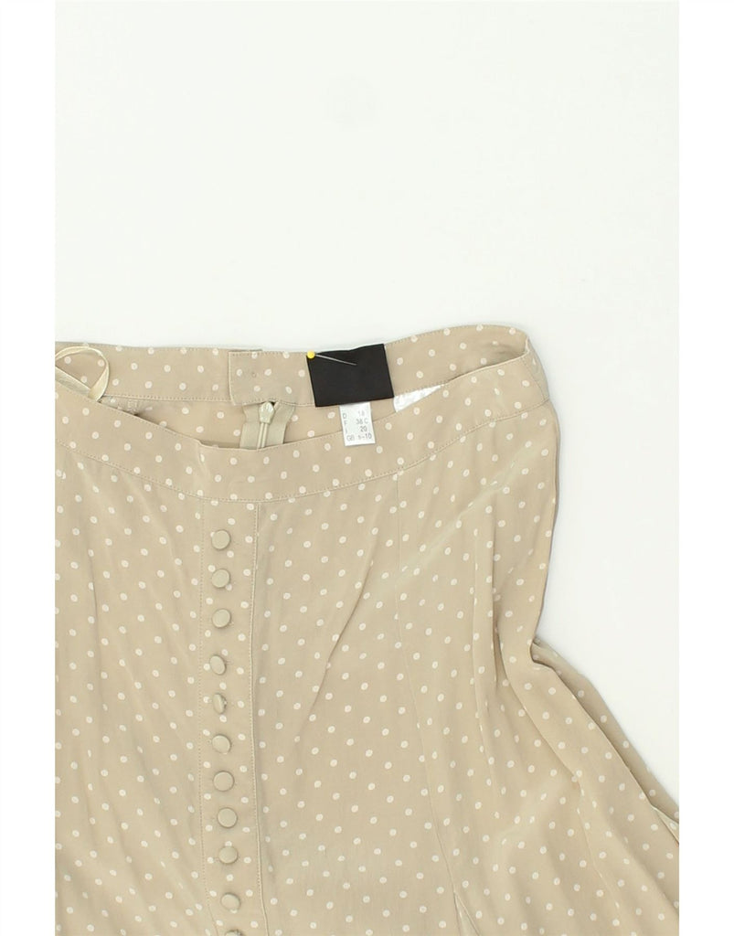 MADELEINE Womens A-Line Skirt UK 10 Small W26  Beige Polka Dot Silk Vintage Madeleine and Second-Hand Madeleine from Messina Hembry 