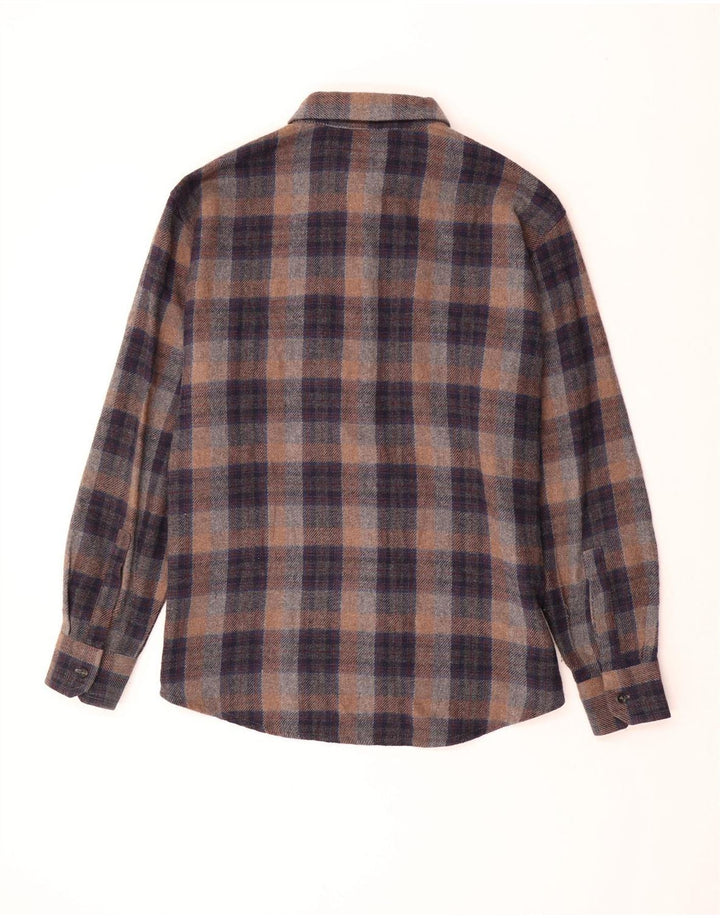 SEA BARRIER Mens Overshirt Shirt XL Grey Check Acrylic