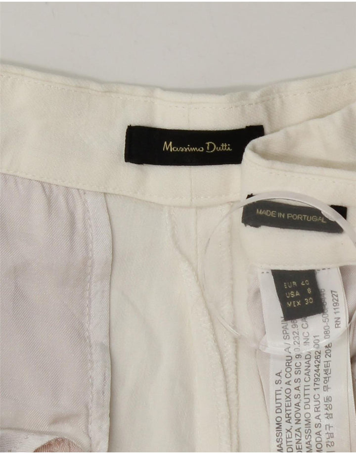 MASSIMO DUTTI Womens Tapered Chino Trousers EU 40 Medium W30 L27 White
