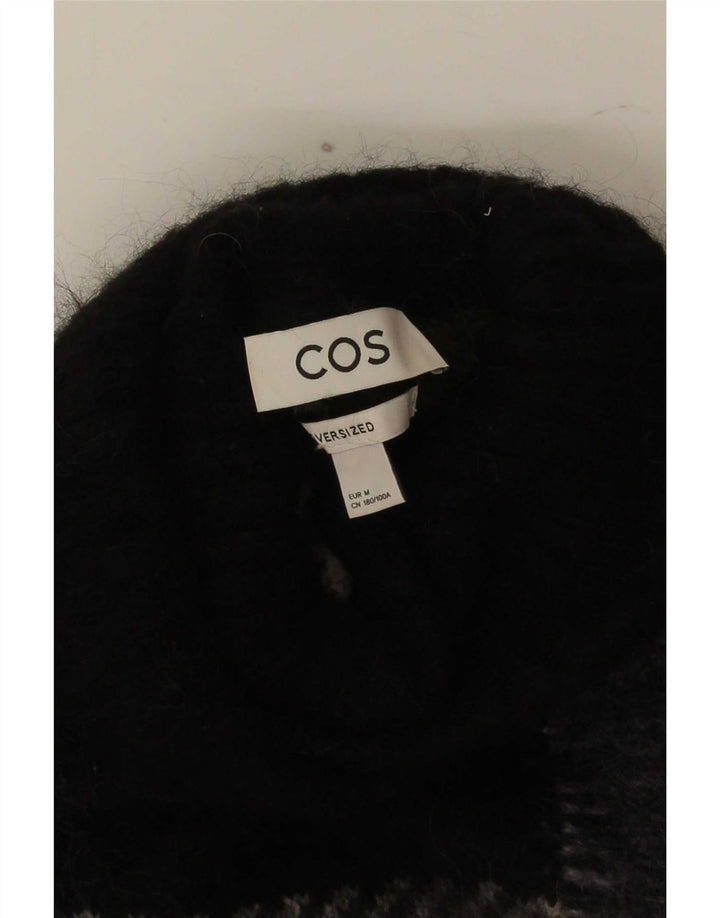 Cos Womens Oversized Roll Neck Jumper Sweater UK 14 Medium Black Plaid