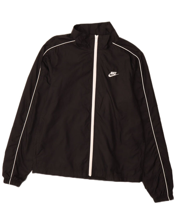 NIKE Mens Tracksuit Top Jacket Medium Black Polyester