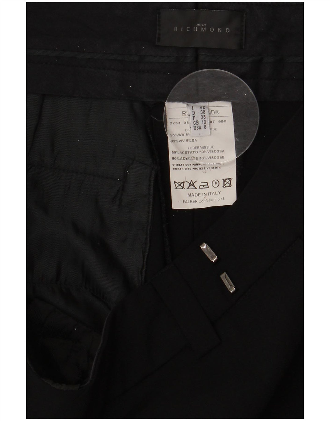 Richmond Womens Straight Suit Trousers UK 10 Small W30 L35 Black