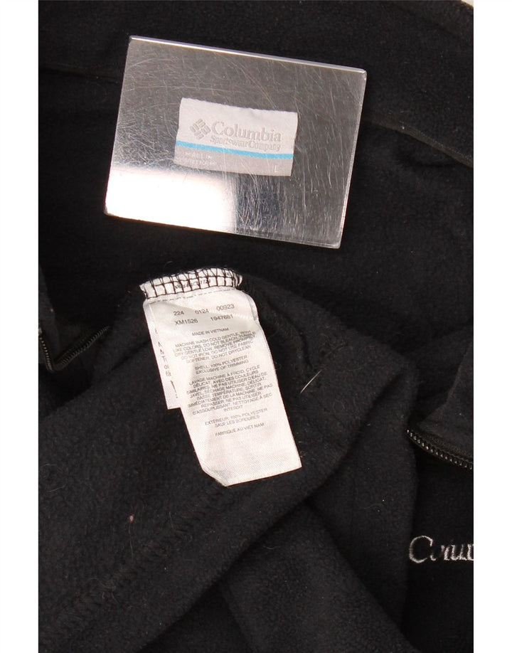 Columbia Mens Zip Neck Fleece Jumper Large Black Polyester
