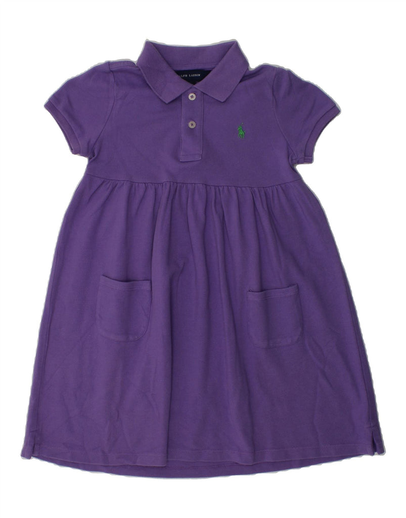 RALPH LAUREN Girls Polo Dress 5-6 Years Purple Cotton | Vintage Ralph Lauren | Thrift | Second-Hand Ralph Lauren | Used Clothing | Messina Hembry 