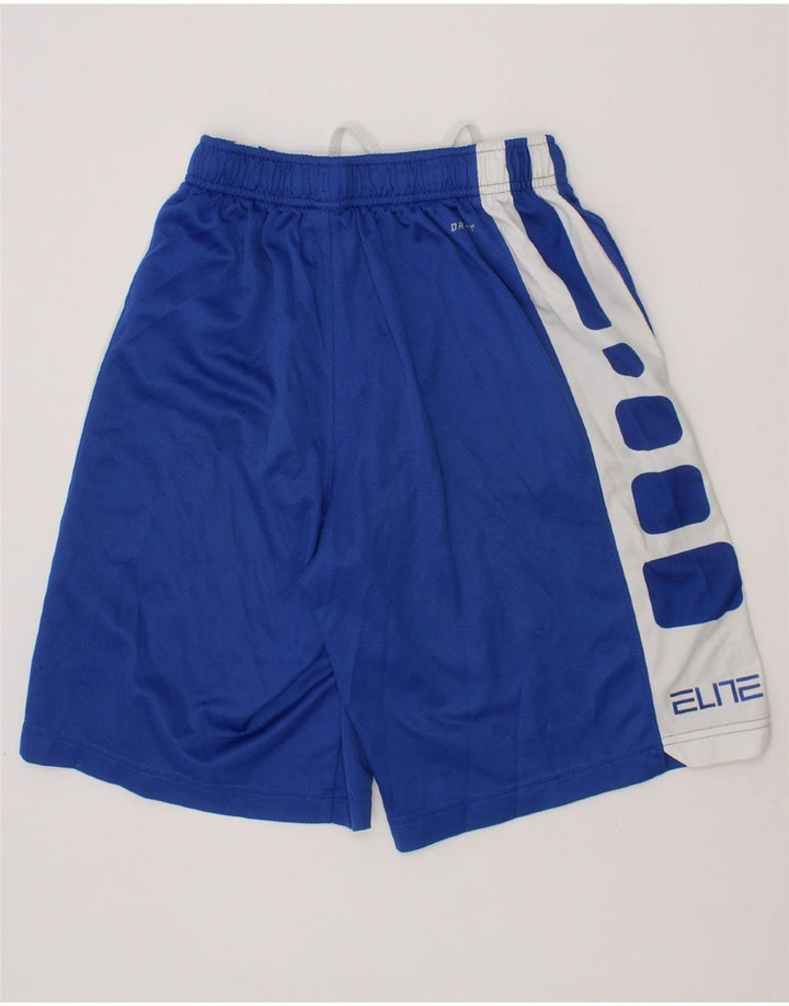 NIKE Boys Dri Fit Sport Shorts 10-11 Years Medium Blue Colourblock Vintage Nike and Second-Hand Nike from Messina Hembry 