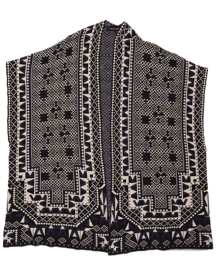 French Connection Womens Cardigan Sweater UK 10 Small Navy Blue Geometric