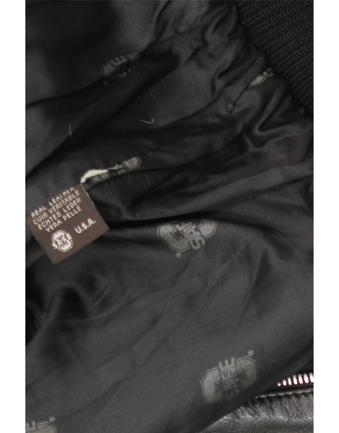 Vintage Mens Military Leather Flight Aviator Jacket UK 38 Medium Black