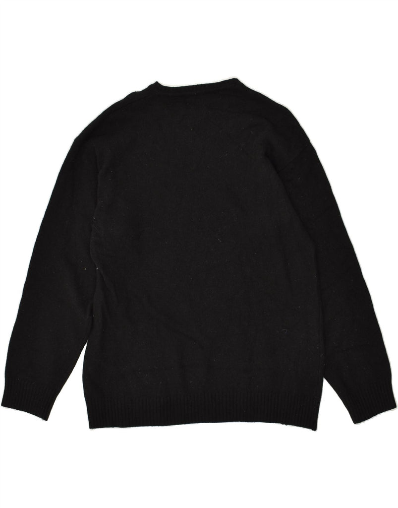 SERGIO TACCHINI Mens Crew Neck Jumper Sweater Medium Black Wool | Vintage Sergio Tacchini | Thrift | Second-Hand Sergio Tacchini | Used Clothing | Messina Hembry 