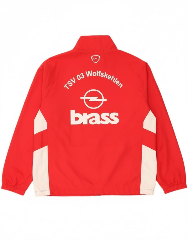 Nike Mens Graphic Tracksuit Top Jacket Large Red Colourblock Polyester