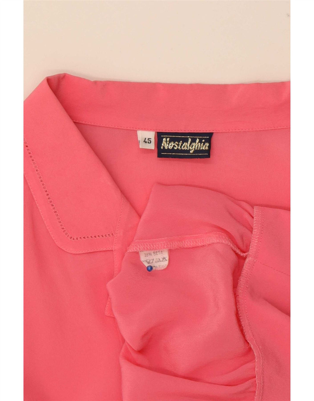 Nostalghia Womens Shirt Blouse IT 45 Large Pink Silk