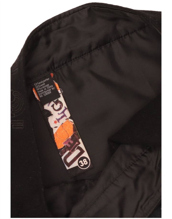 Desigual Womens Graphic Mini Wrap Skirt EU 38 Medium W32 Black Patchwork