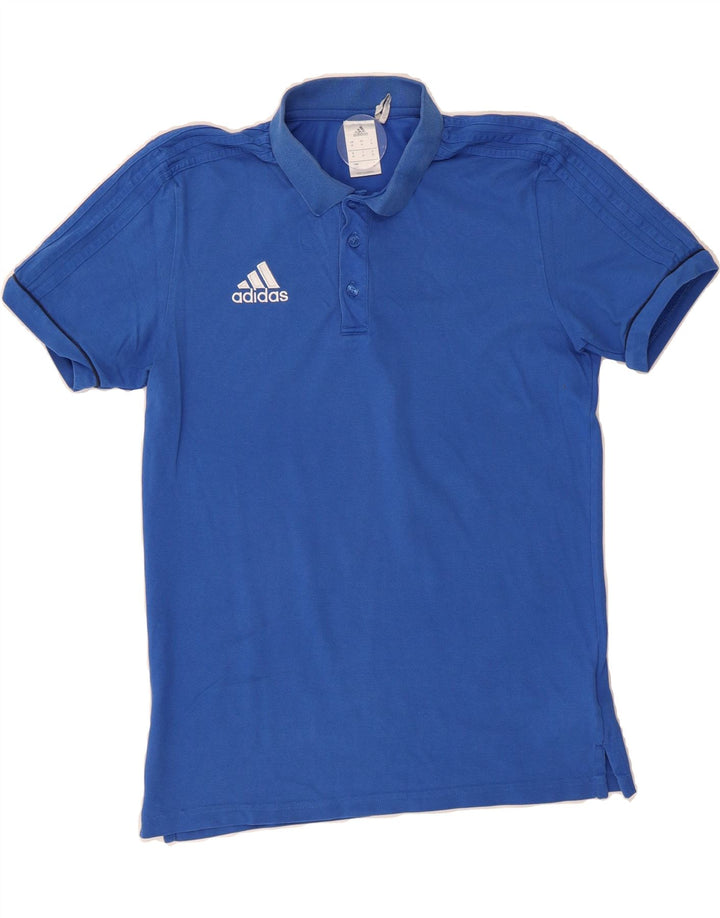 ADIDAS Mens Climalite Polo Shirt Medium Blue Cotton Vintage Adidas and Second-Hand Adidas from Messina Hembry 