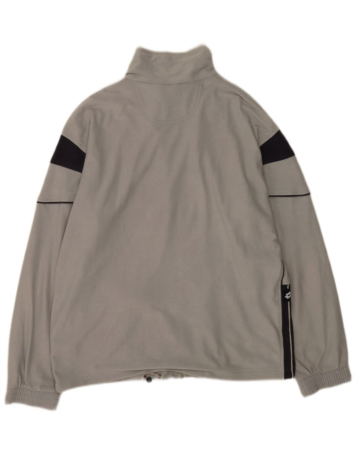 Lotto Mens Tracksuit Top Jacket Large Grey Polyester