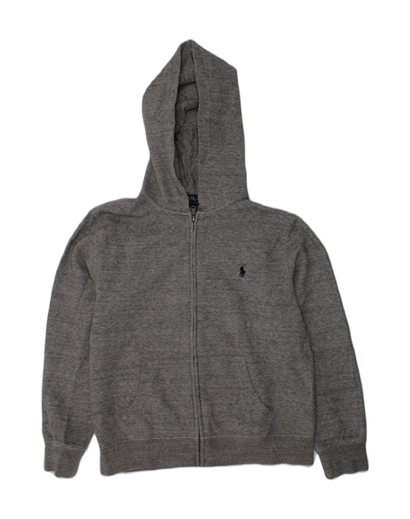 POLO RALPH LAUREN Boys Zip Hoodie Sweater 10-11 Years Medium Grey Flecked | Vintage Polo Ralph Lauren | Thrift | Second-Hand Polo Ralph Lauren | Used Clothing | Messina Hembry 