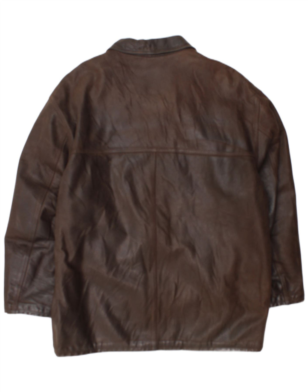 Vintage Mens Leather Coat UK 38 Medium Brown Leather