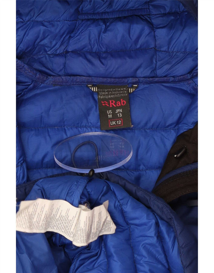 Rab Womens Hooded Padded Jacket UK 12 Medium Blue Polyamide