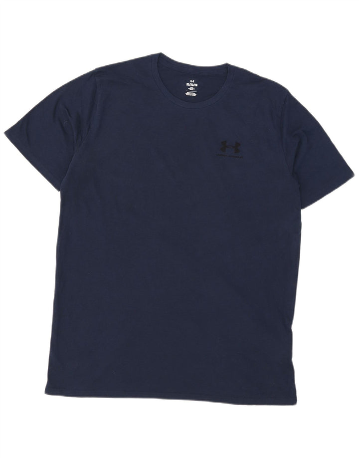 Under Armour Mens T-Shirt Top XL Navy Blue Cotton