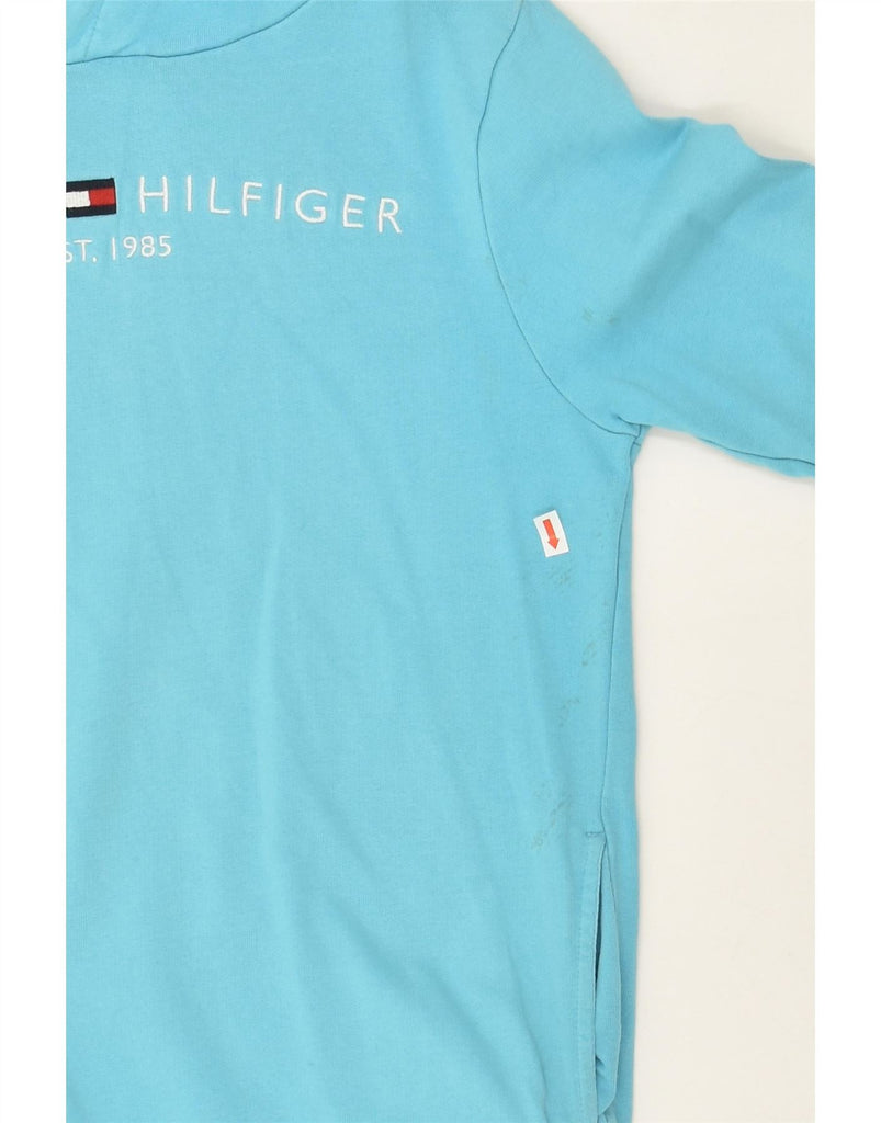 TOMMY HILFIGER Boys Graphic Hoodie Jumper 11-12 Years Blue Cotton Vintage Tommy Hilfiger and Second-Hand Tommy Hilfiger from Messina Hembry 