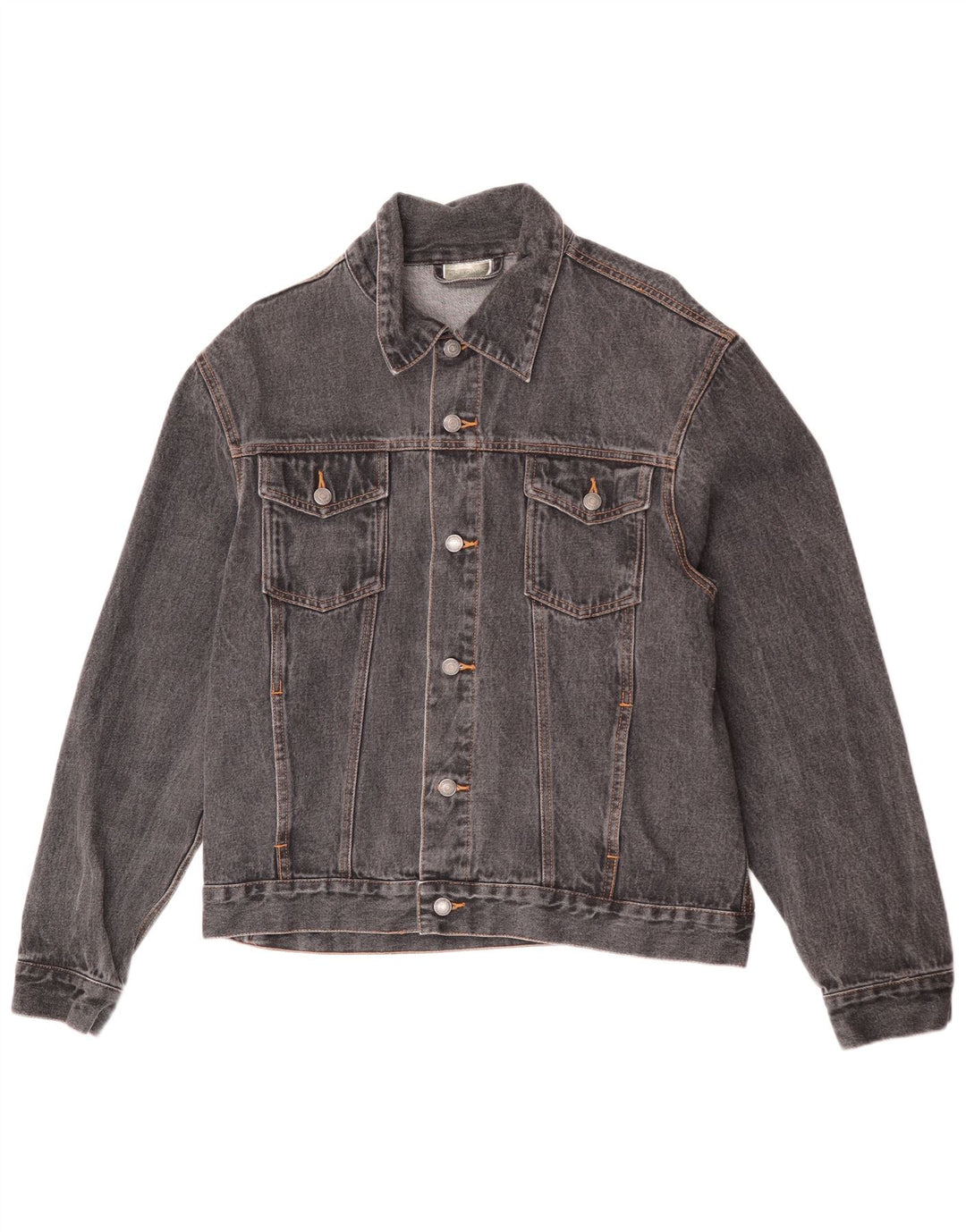 Vintage Mens Denim Jacket UK 42 XL Grey Cotton