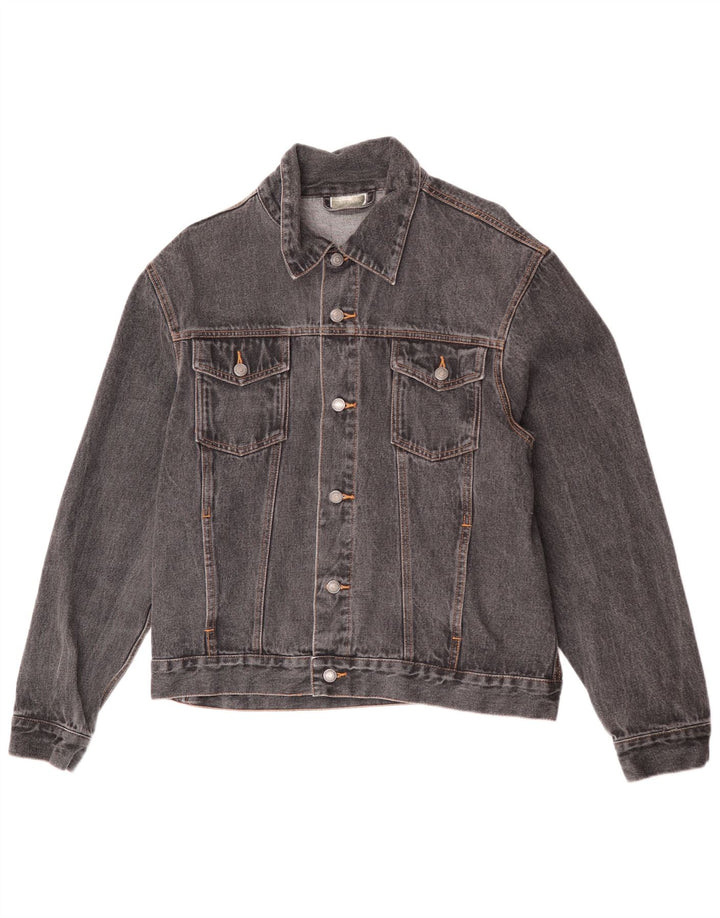 Vintage Mens Denim Jacket UK 42 XL Grey Cotton