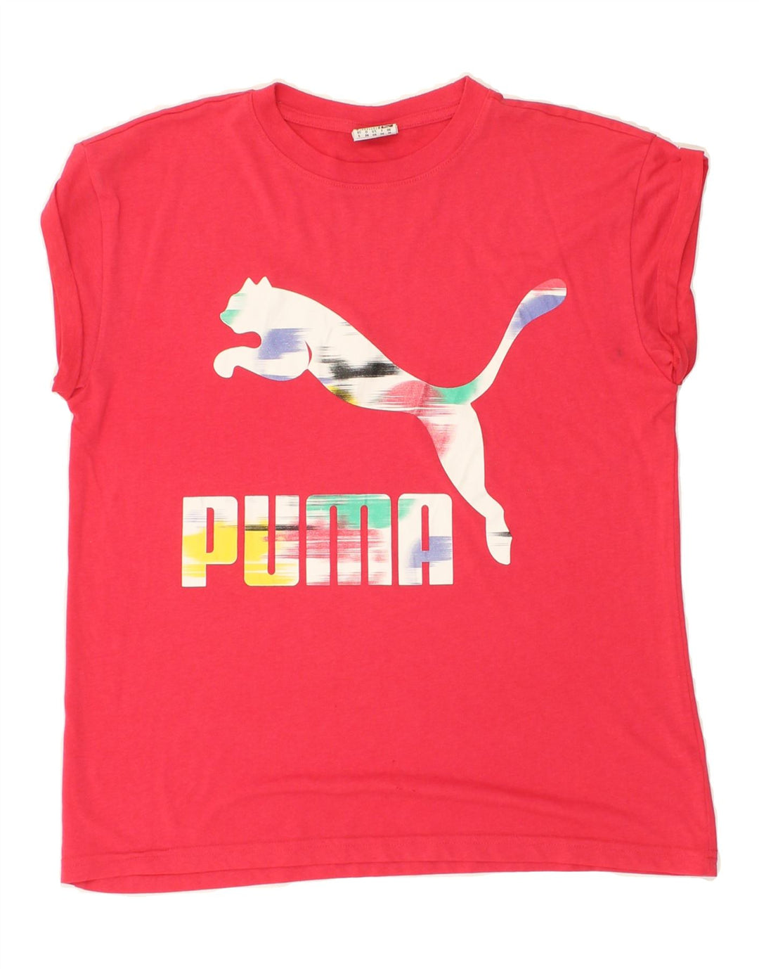 PUMA Womens Graphic T-Shirt Top UK 10 Small Pink Vintage Puma and Second-Hand Puma from Messina Hembry 