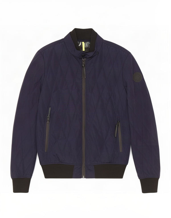 Replay Mens Quilted Jacket UK 38 Medium Navy Blue Polyester
