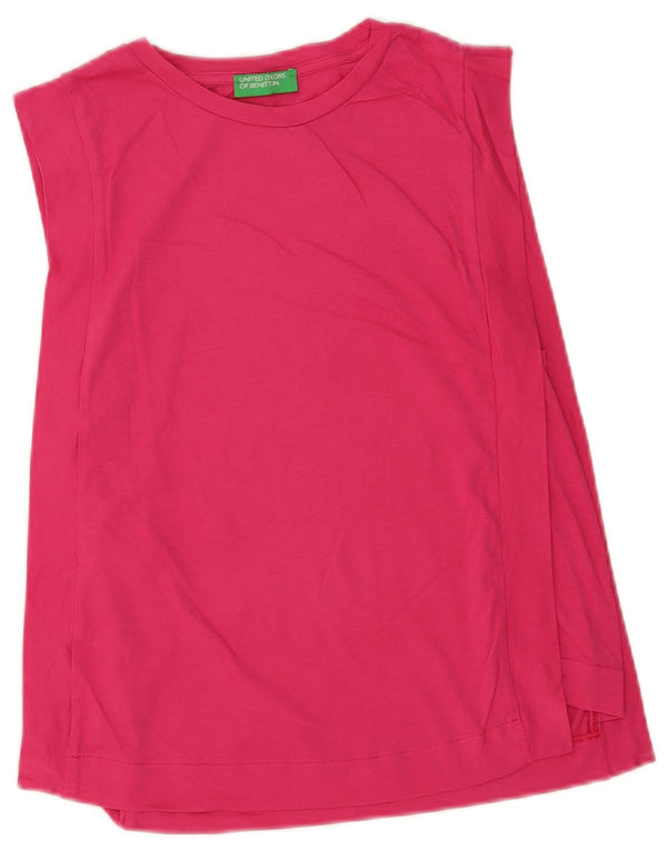 Benetton Womens Vest Top UK 12 Medium Pink