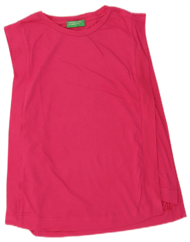 Benetton Womens Vest Top UK 12 Medium Pink
