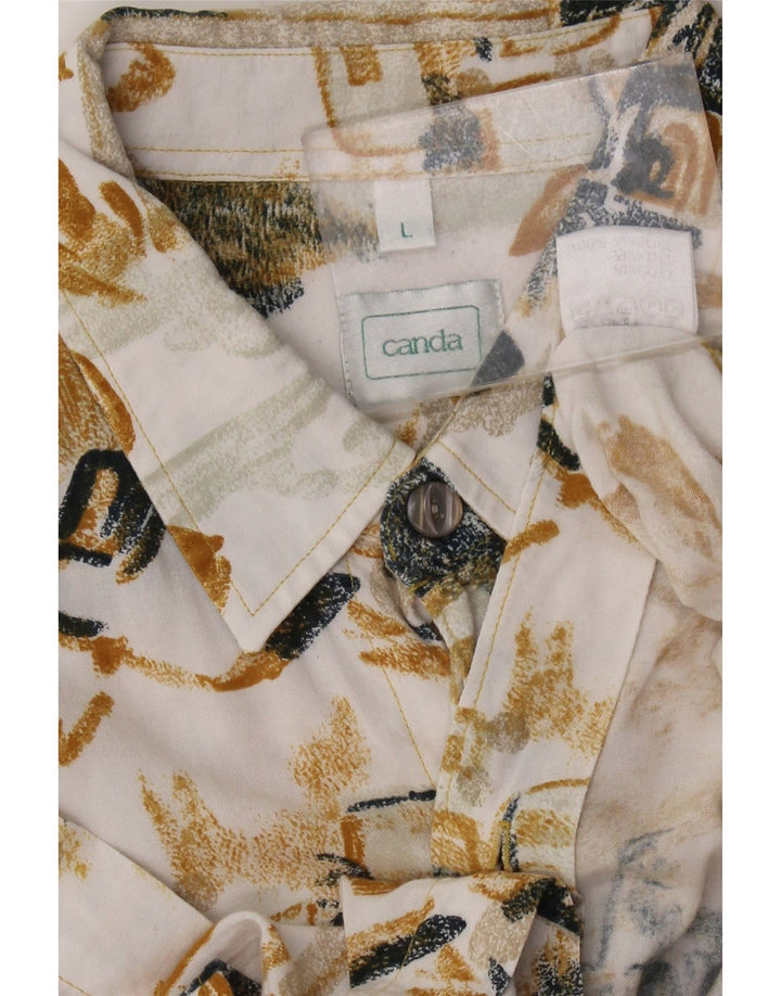 Canda Mens Short Sleeve Shirt Large Multicoloured Patchwork Viscose
